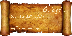 Olariu Árpád névjegykártya